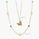 Collar Corazon Zirconia Acero Inoxidable 601