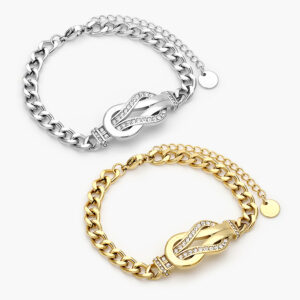 Pulso Nudo Zirconias Acero Inoxidable 717