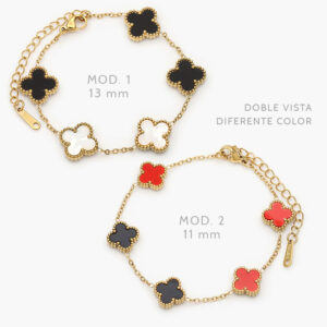 Pulso Flores Doble Vista Acero Inoxidable 722