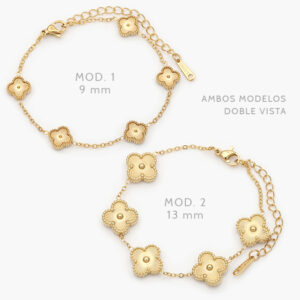 Pulso Flores Lisas Acero Inoxidable 723