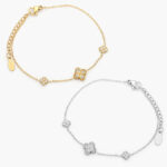 Pulso Flor Zirconia Acero Inoxidable 724