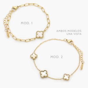 Pulso Flor Madre Perla Acero Inoxidable 725