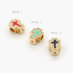 Dije Armado Cruz Esmalte Chapa de Oro 113