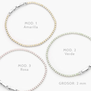 Pulso Tenis 2mm. Chapa de Rodio 669