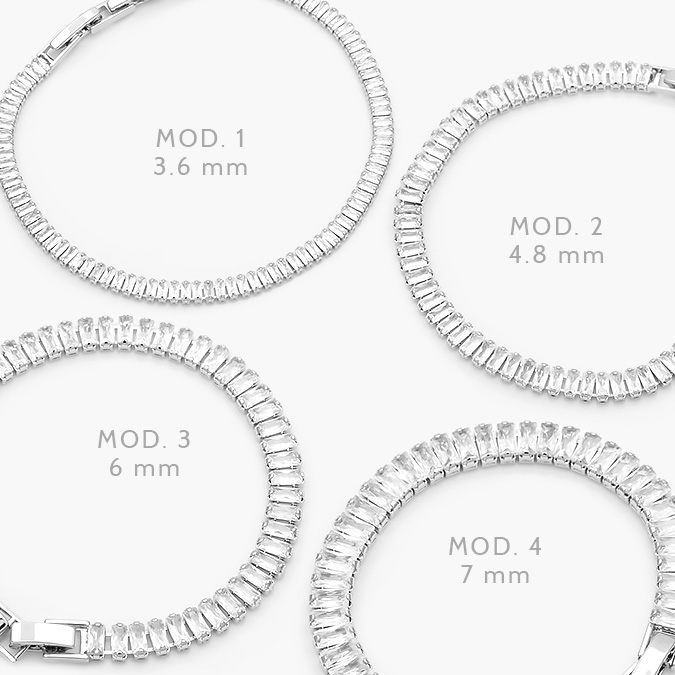 CTP0673 Pulso Tenis Zirconia Blanca Chapa de Rodio 673 - Image 1