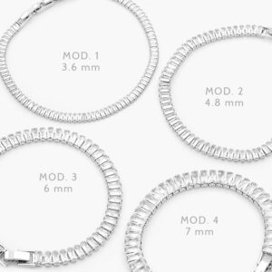 Pulso Tenis Zirconia Blanca Chapa de Rodio 673