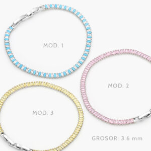Pulso Tenis 3.6mm. Chapa de Rodio 674