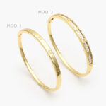 Brazalete Tornillo Zirconia Chapa de Oro 698