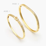 Brazalete Zirconias Chapa de Oro 701