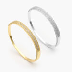 Brazalete Zirconias Chapa de Oro 707