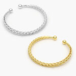 Brazalete Trenza Chapa de Oro 708