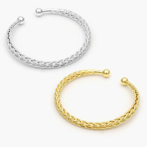 Brazalete Trenza Chapa de Oro 708