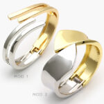 Brazalete Chunky Bicolor Chapa de Oro 712