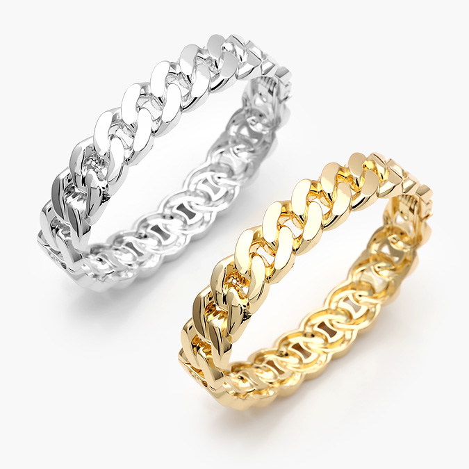 CTP0738 Brazalete Chunky Eslabones Chapa de Oro 738 - Image 1