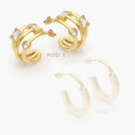 Aretes Chunky Zirconia Acero Inoxidable 267