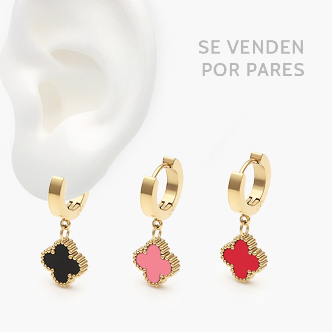 aa40189 Hoops Acero Inoxidable Flor Esmalte 189 - Image 1
