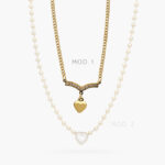 Collar Corazon Zirconia Acero Inoxidable 600