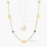 Collar Corazon Zirconia Acero Inoxidable 601