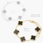 Pulso Flores Negras Acero Inoxidable 726