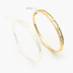 Brazalete Tornillo Zirconia Chapa de Oro 698