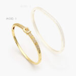 Brazalete Zirconias Chapa de Oro 701