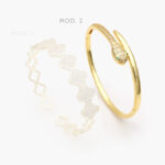 Brazalete Flores y Serpiente Chapa de Oro 703