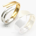 Brazalete Chunky Bicolor Chapa de Oro 712