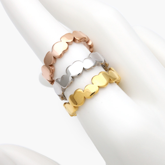 AB0593 Anillo Corazones Lizos Acero Inoxidable 593 - Image 1