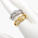 Anillo Nudo Zirconias Acero Inoxidable 614