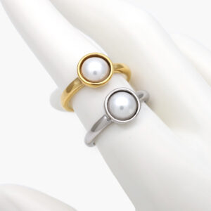 Anillo Perla Acero Inoxidable 623