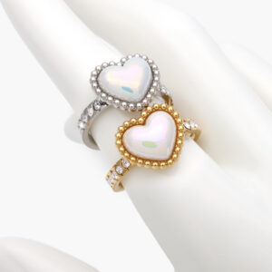 Anillo Corazón Perla Acero Inoxidable 626