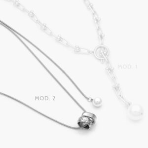 Collar Ajustable Perla Acero Inoxidable 592