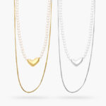 Layer Perlas Corazón Acero Inoxidable 479