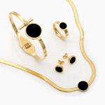 Juego 4pzs Esmalte Negro Acero Inoxidable 172