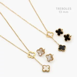 Juego Flores Trébol Acero Inoxidable 176