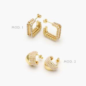 Aretes Chapa de Oro Perlas 659