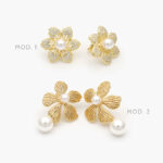 Aretes Flor Perla Chapa de Oro 664