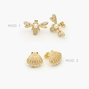 Broqueles Perlas Chapa de Oro 665