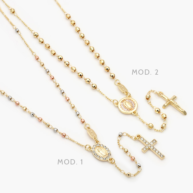 CR0116 Rosario Virgen de Guadalupe Chapa de Oro 116 - Image 1