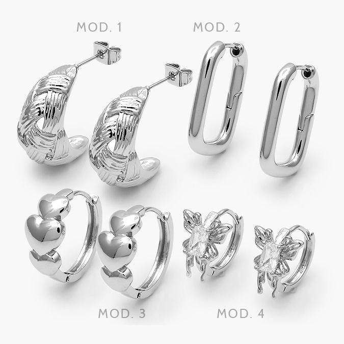 Grupo-36 Arracadas Chapa de Rodio Grupo 36 - Image 1