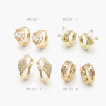 Arracadas Zirconias Chapa de Oro Grupo 4