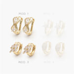 Arracadas Huggies Zirconias Blancas Chapa de Oro Grupo 28