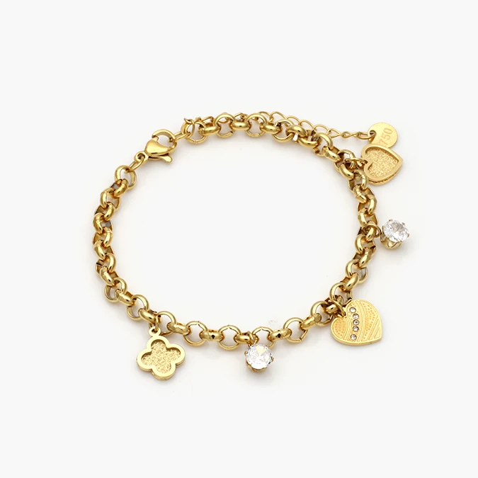 AP0741 Pulso Flor Trébol Corazón Acero Inoxidable 741 - Image 1