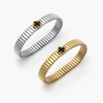 Brazalete Elástico Flor Acero Inoxidable 792