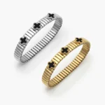 Brazalete Elástico Flor Acero Inoxidable 794