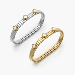 Brazalete Elástico Flor Acero Inoxidable 795