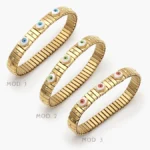 Brazalete Elástico Ojos Turcos Acero Inoxidable 800