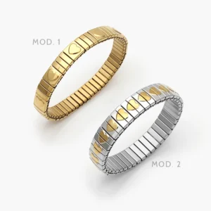 Brazalete Elástico Corazón Acero Inoxidable 803
