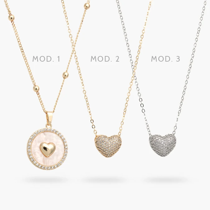 CD0559 Collar Corazón Chapa de Oro 559 - Image 1