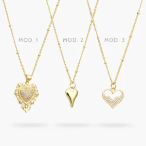 Collar Corazón Chapa de Oro 681
